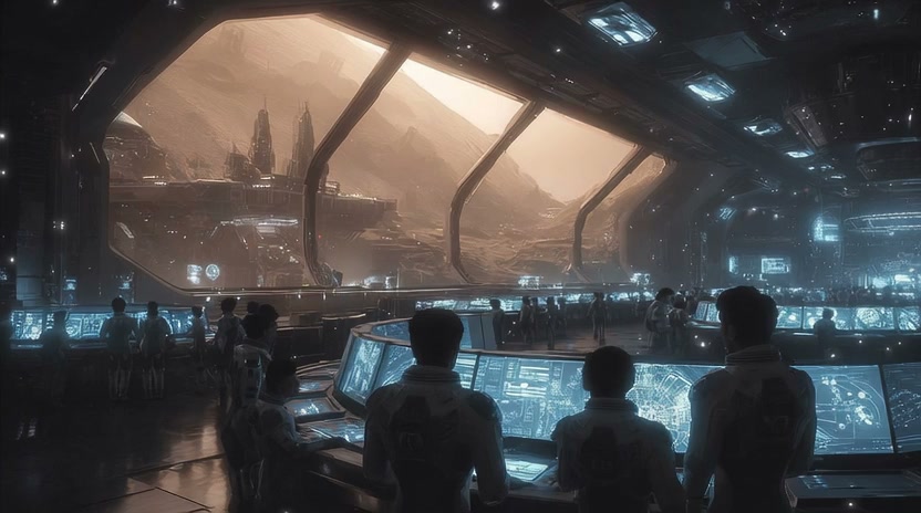 Cinematic AI-generated control room scene